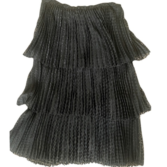 Akris Punto tier skirt in chiffon with dot print - Picture 2 of 6